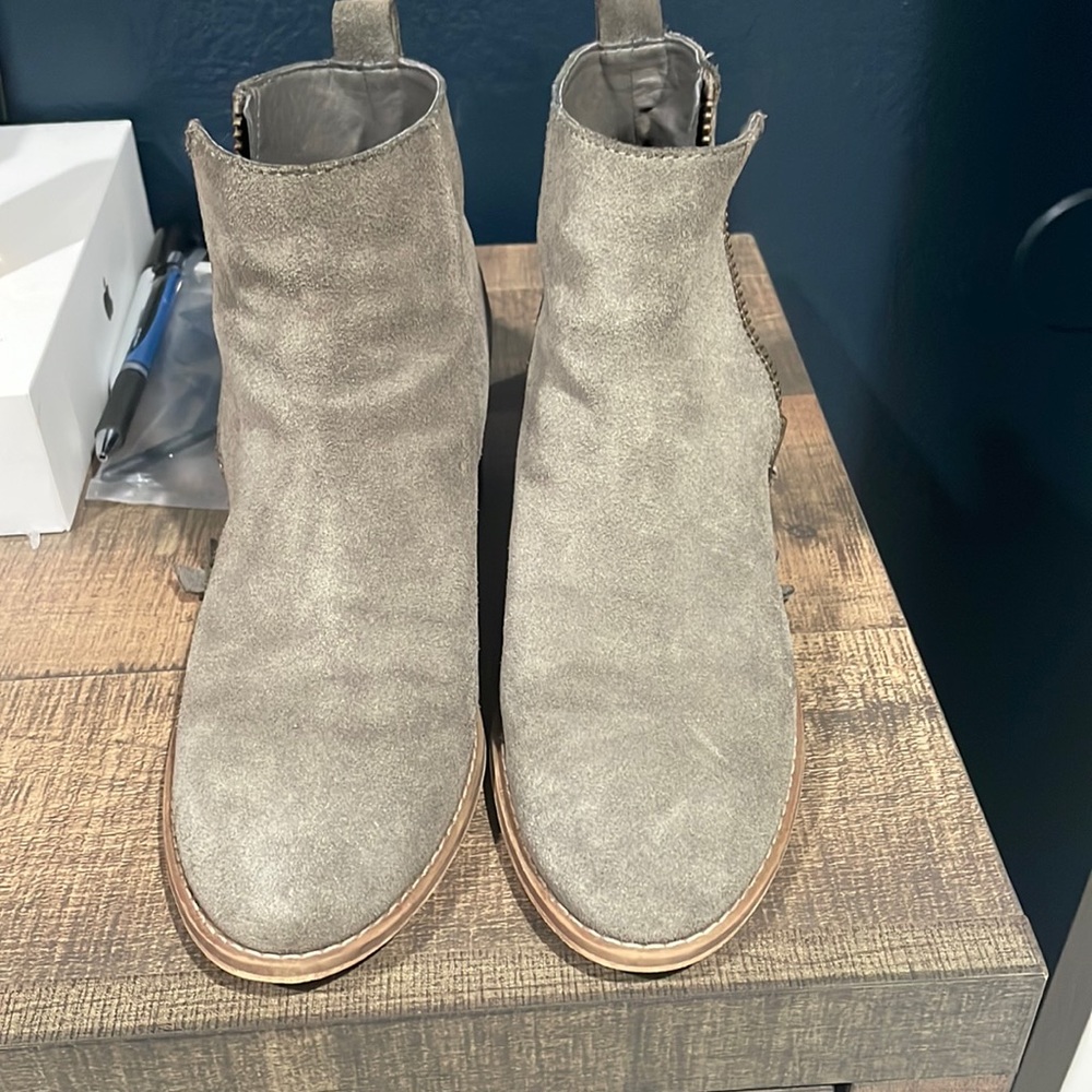 Grey suede boots